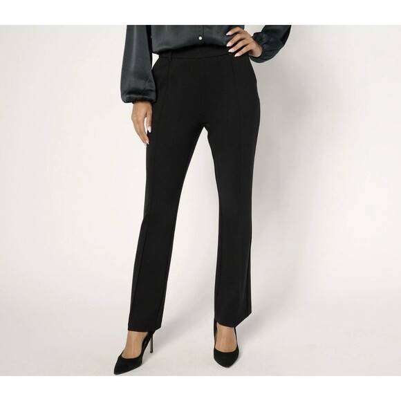 Isaac Mizrahi Live! 2 Pair! Petite SZ MP Sublime Stretch Ponte Bootcut Pants - Picture 2 of 16